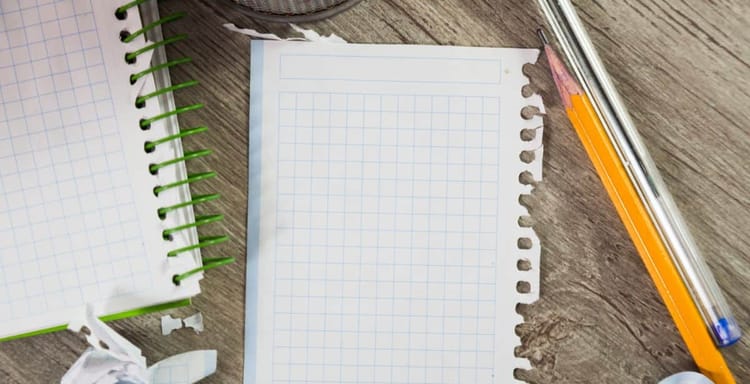 Notepad and graph paper for writing and editing text.