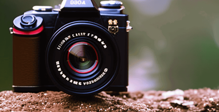 High-quality camera with lens, perfect for photography and capturing beautiful outdoor scenes.