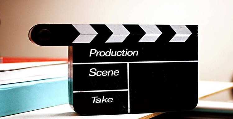 Clapboard used in film production and scene marking for video projects.