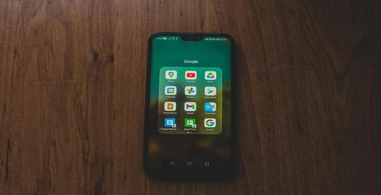 Smartphone with Google apps for writing and content management.