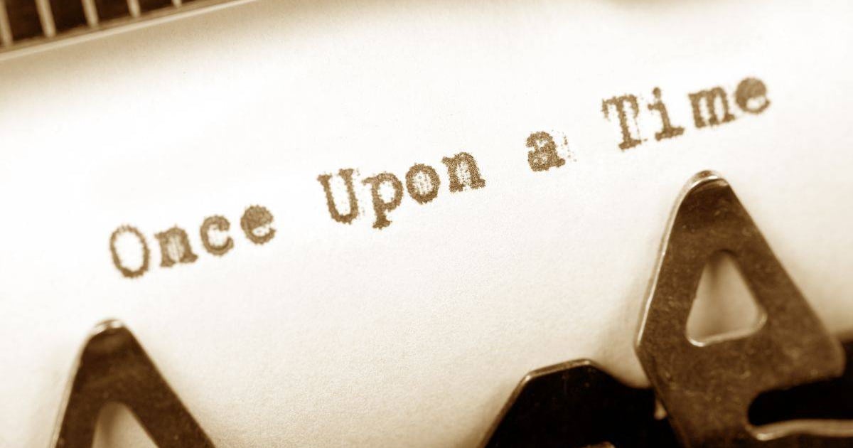 High-quality image of a vintage typewriter with the phrase “Once Upon a Time” typed on it, emphasizing creative writing tools.