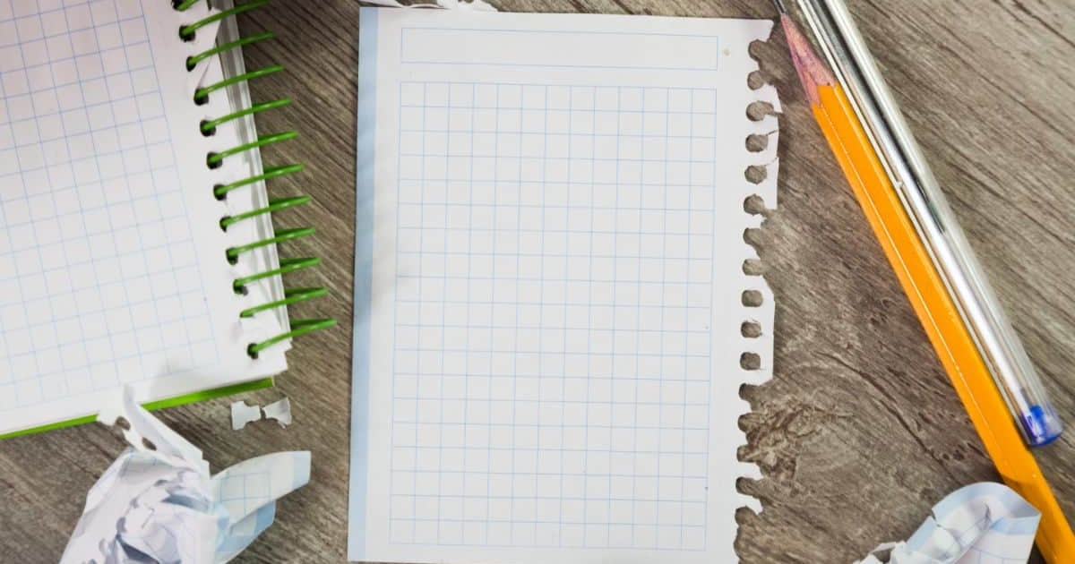 Notepad and graph paper for writing and editing text.
