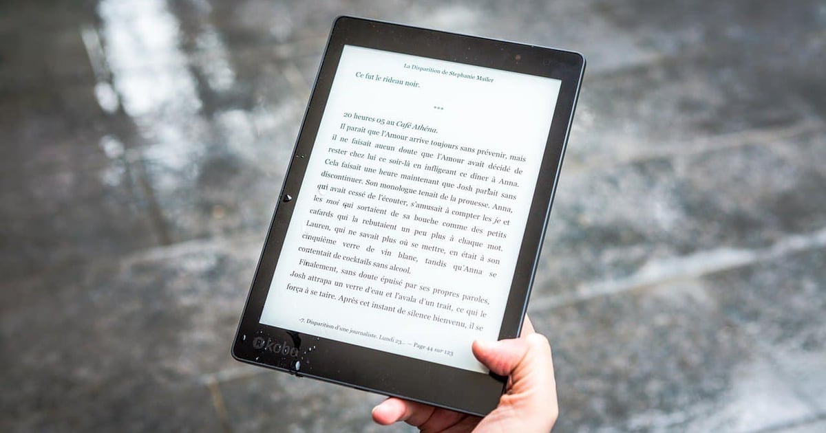 E-Reader displaying text for writing and editing.